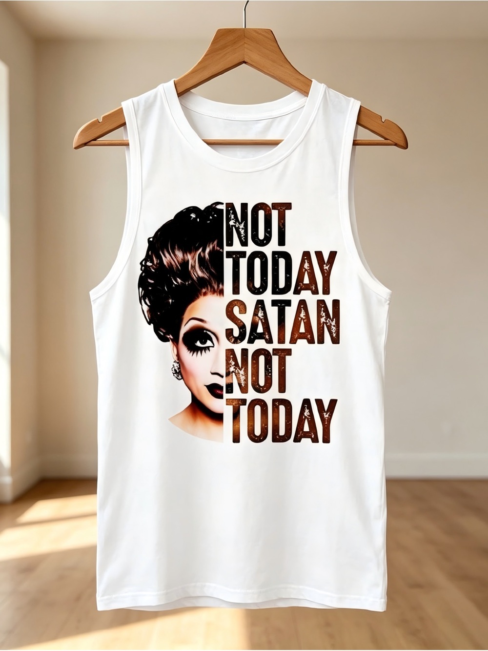 Not Today Satan Not Today Graphics Tank Top Unisex Bianca Del Rio Lgbt